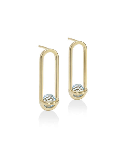 Designové náušnice s fazetovaným topazem z kolekce Earth Gems ve stříbře nebo 14K zlatě – Katerina Reich