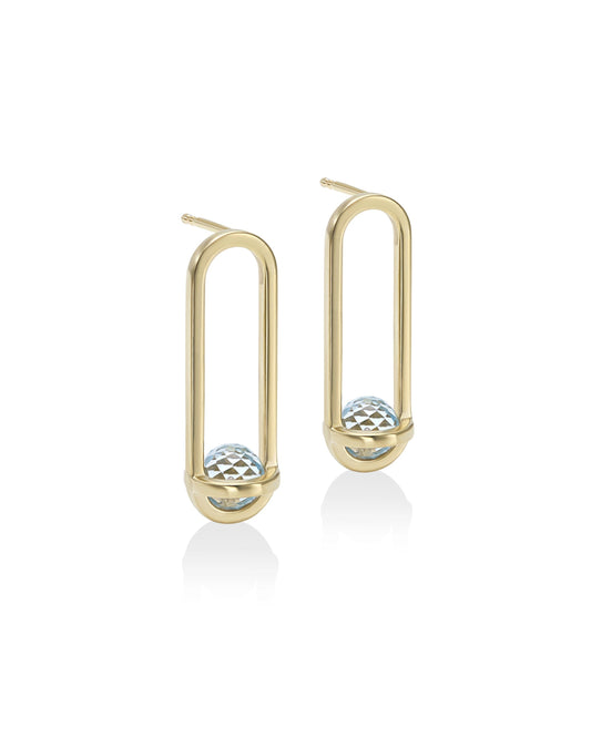 Designové náušnice s fazetovaným topazem z kolekce Earth Gems ve stříbře nebo 14K zlatě – Katerina Reich