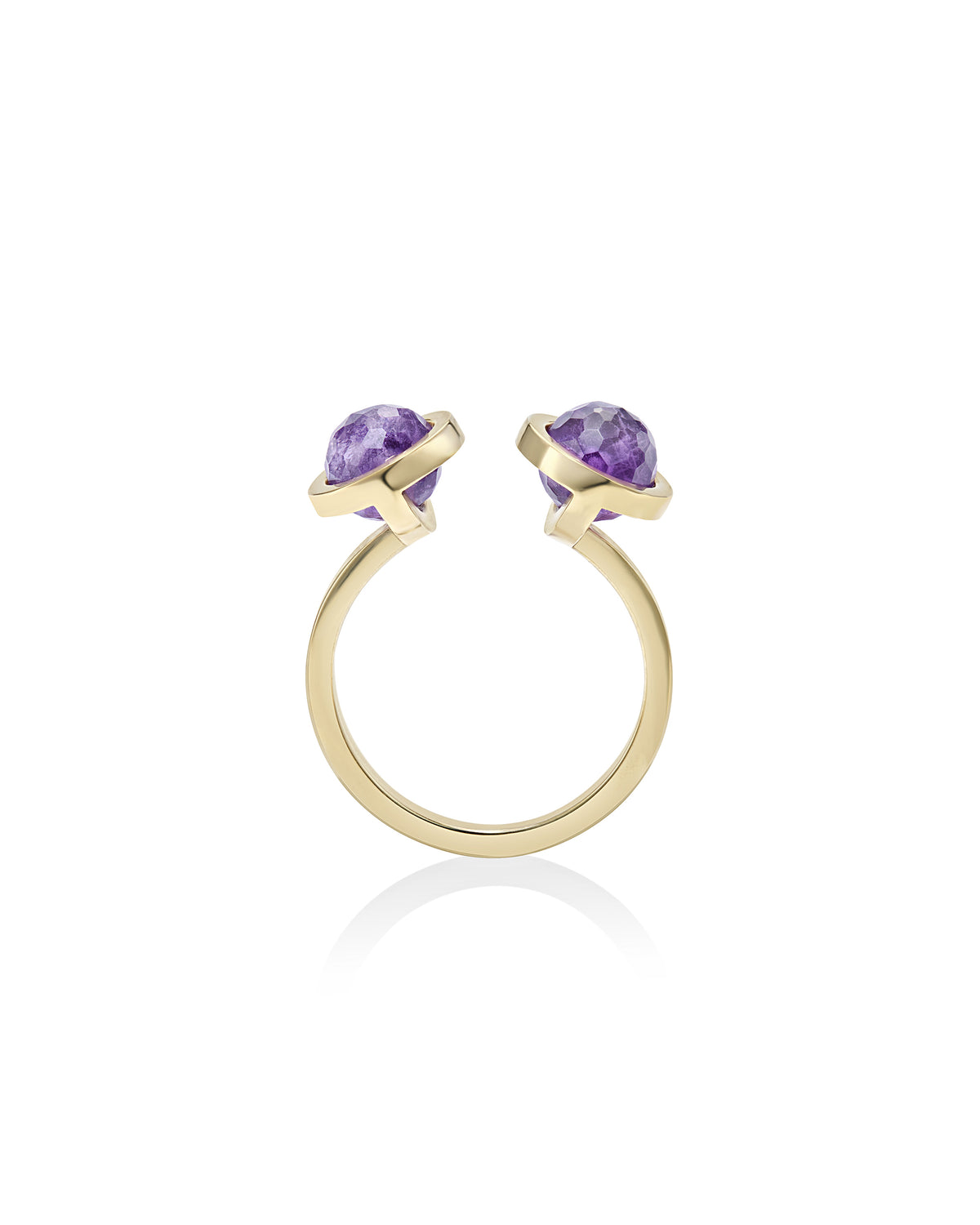 Designový prsten s fazetovaným ametystem ze stříbra nebo 14k zlata z kolekce Earth Gems – Katerina Reich