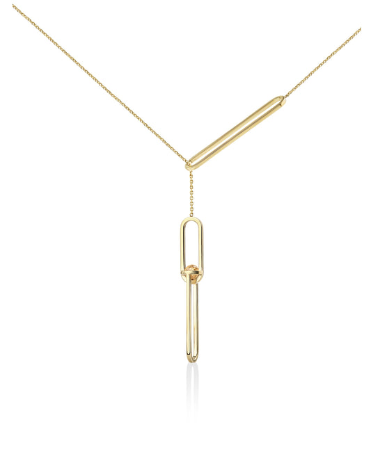 Designový pohyblivý náhrdelník s fazetovaným citrínem ze stříbra nebo 14k zlata z kolekce Earth Gems – Katerina Reich 