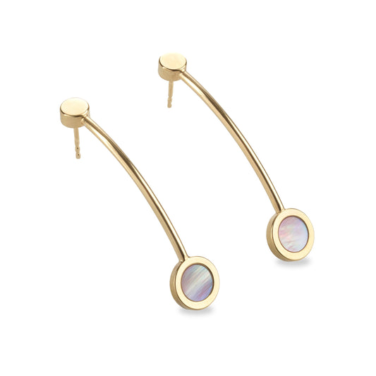 Kyō earrings long & Mother of Pearl