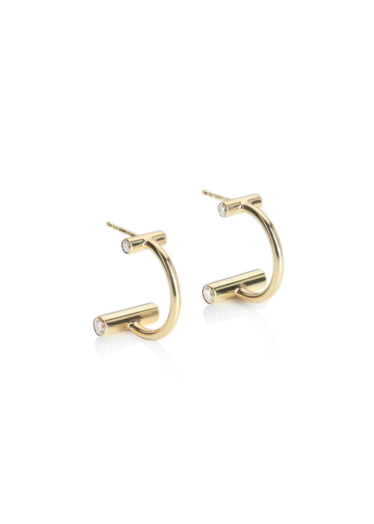 Náušnice Moia Duo - stříbro Ag (925/1000), Moissanity