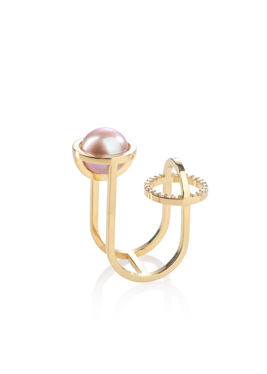 Designový autorský prsten s perlou ze stříbra nebo 14k zlata z kolekce Earth Pearls – Katerina Reich