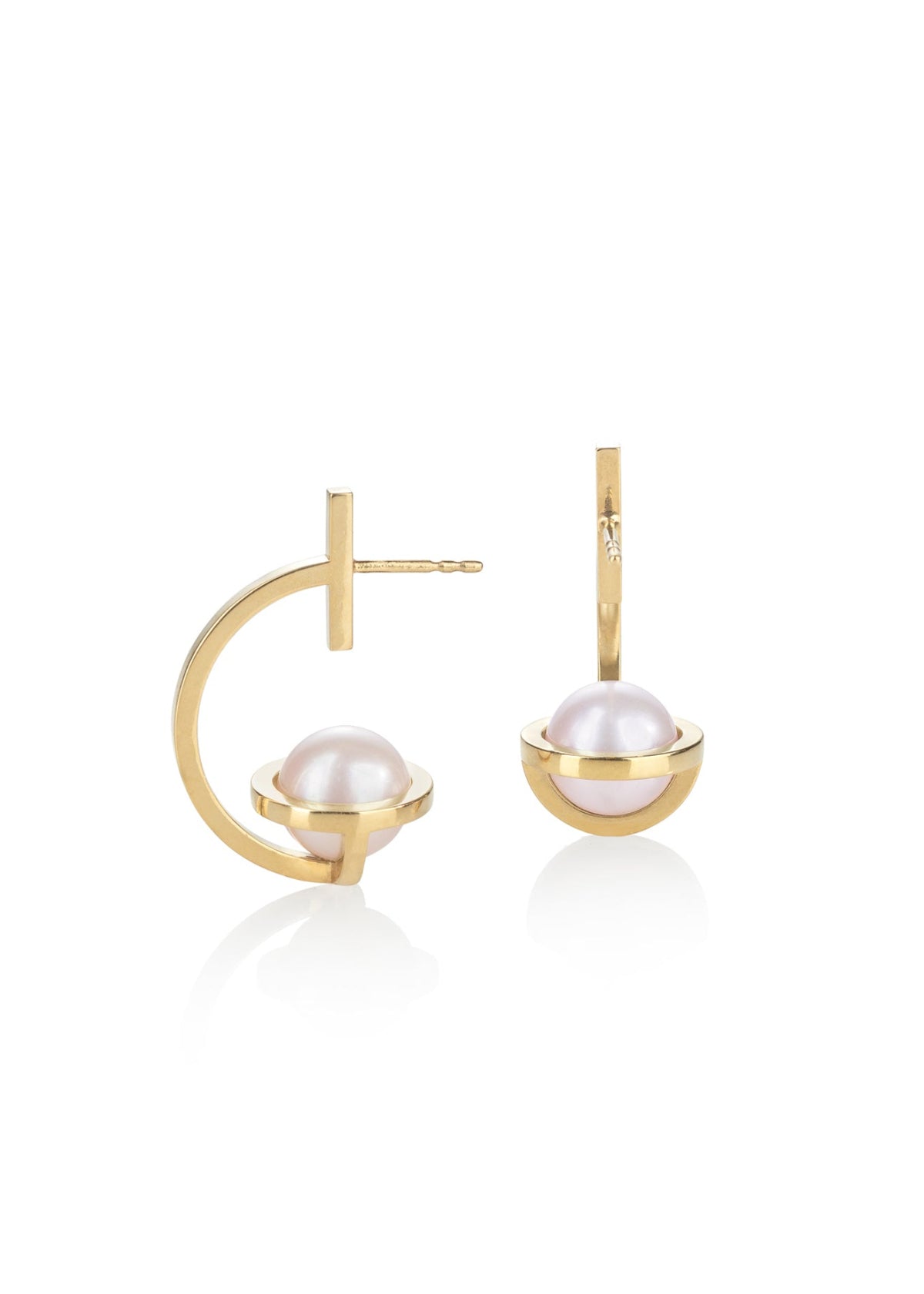 Designové náušnice s perlou ze stříbra nebo 14k zlata z kolekce Earth Pearls – Katerina Reich