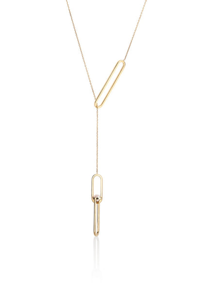 Designový pohyblivý náhrdelník s perlou ze stříbra nebo 14k zlata z kolekce Earth Pearls – Katerina Reich
