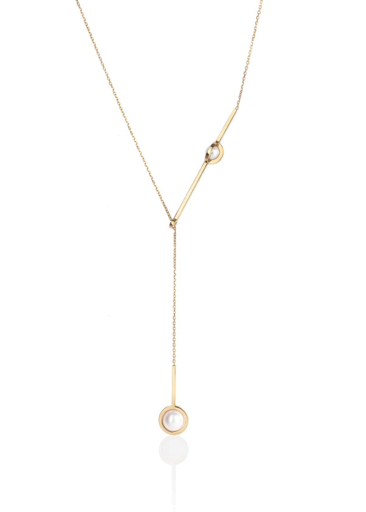 Designový pohyblivý náhrdelník s perlou ze stříbra nebo 14k zlata z kolekce Earth Pearls – Katerina Reich
