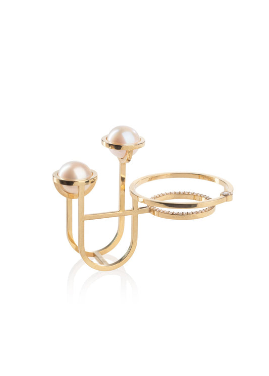 Autorský prsten s perlou ze stříbra nebo 14k zlata z kolekce Earth Pearls – Katerina Reich