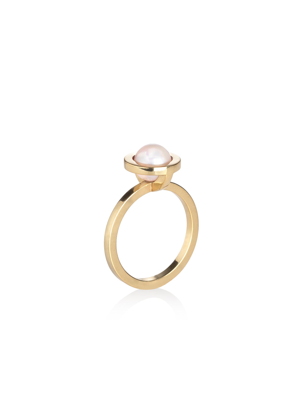 Zásnubní designový prsten s perlou ze stříbra nebo 14k zlata z kolekce Earth Pearls – Katerina Reich