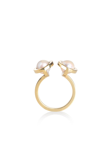 Designový prsten s perlou ze stříbra nebo 14k zlata z kolekce Earth Pearls – Katerina Reich