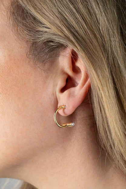 Náušnice Moia Duo - stříbro Ag (925/1000), Moissanity