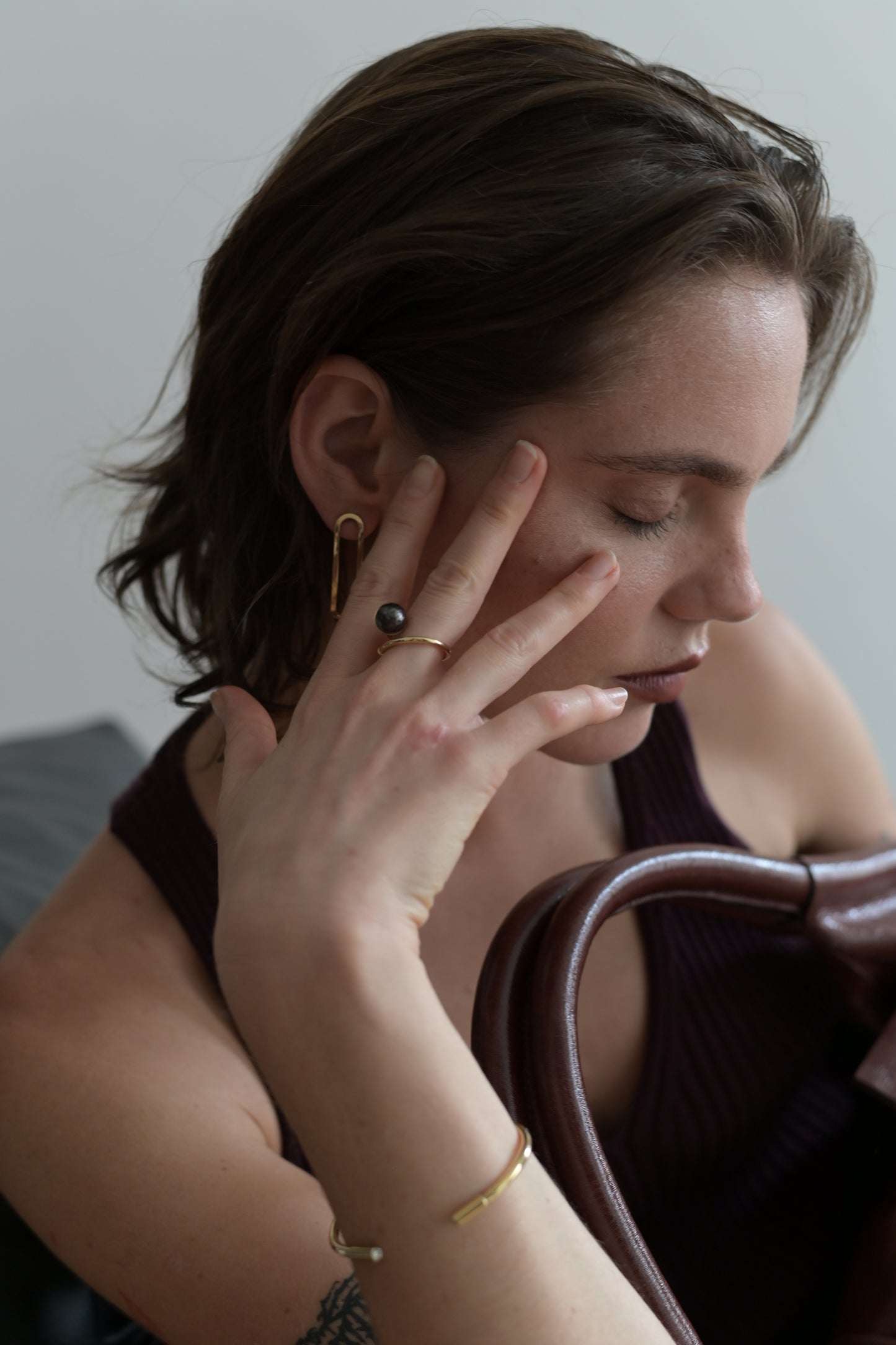 Prsten Éclat Noir - stříbro Ag (925/1000), perla, Moissanit