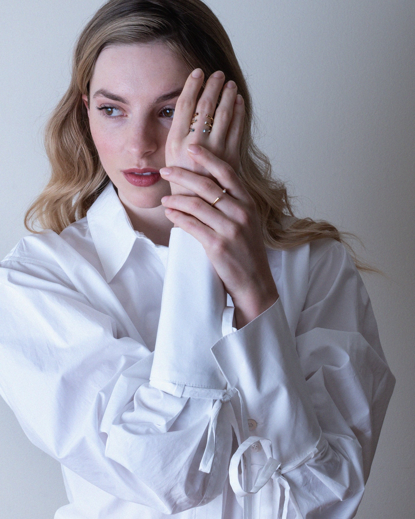 Prsten Moia - stříbro Ag (925/1000), Moissanity, pozlacené 14k žlutým zlatem