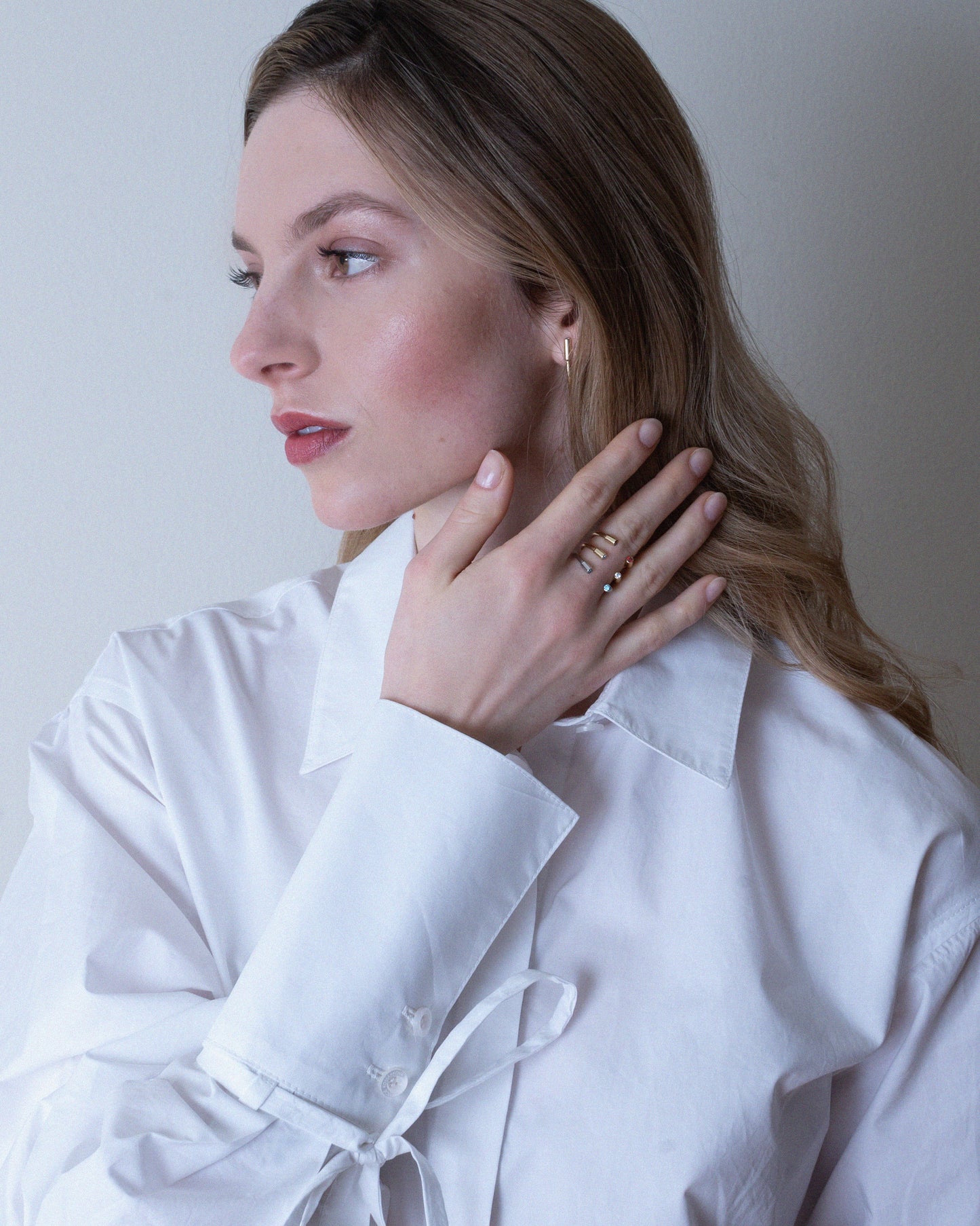 Prsten Moia - stříbro Ag (925/1000), Moissanity, pozlacené 14k žlutým zlatem