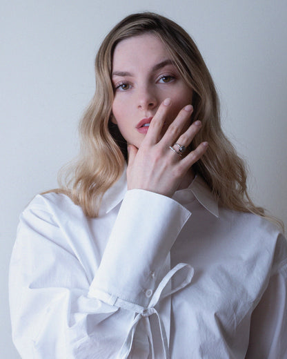 Prsten Éclat Noir - stříbro Ag (925/1000), perla, Moissanit